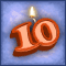 Lucky Number 10 Candle