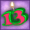 Lucky Number 13 Candle