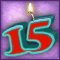 Lucky Number 15 Candle